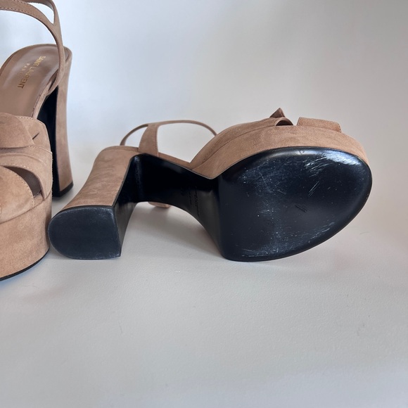 *SOLD* AUTH Saint-Laurent Candy 80 Bow Platforms - Picture 2 of 13